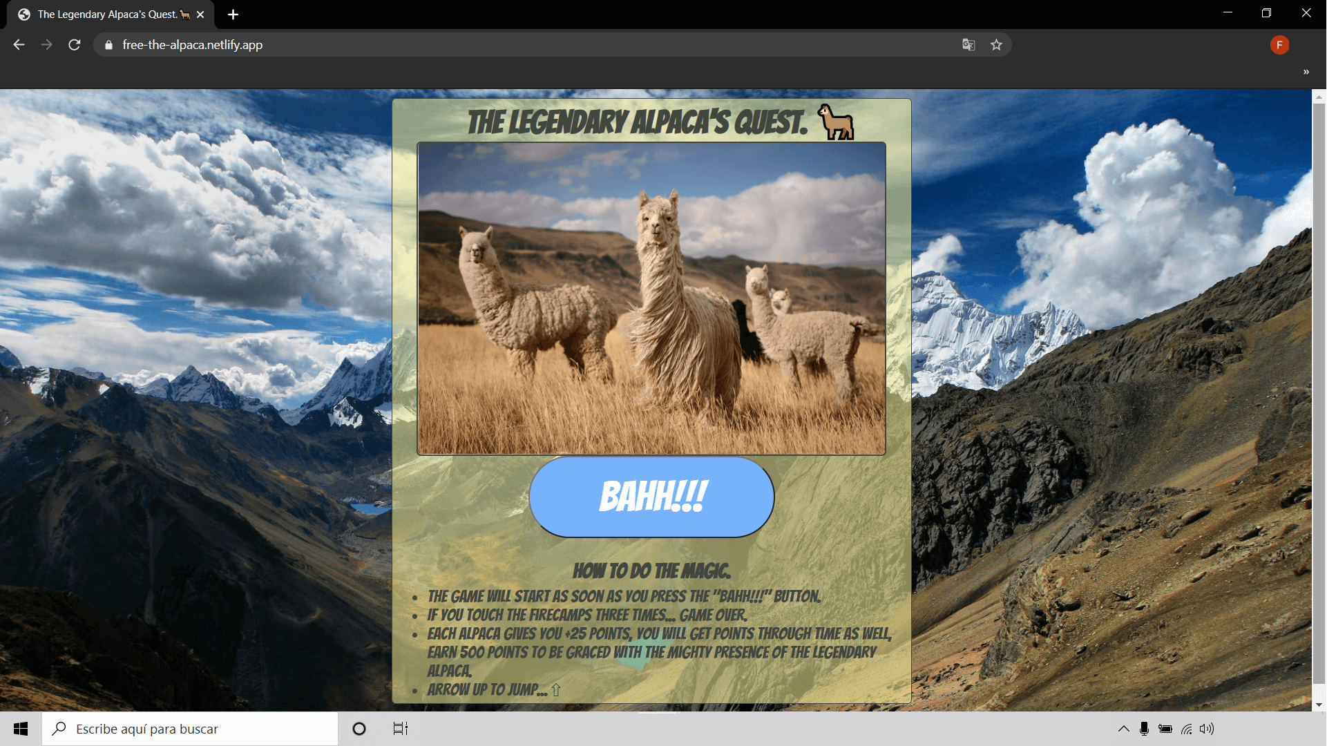 free the alpaca web screenshot